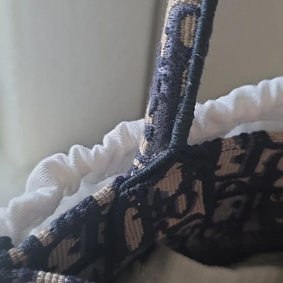 Christian Dior Oblique Book Tote Bag Blue Small - Picture 13 of 14